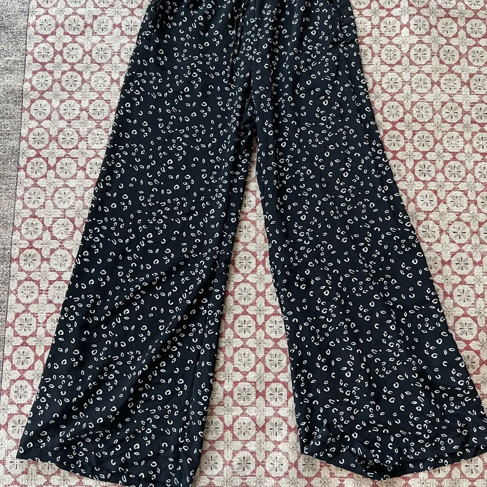 Black and White Flowy Pants